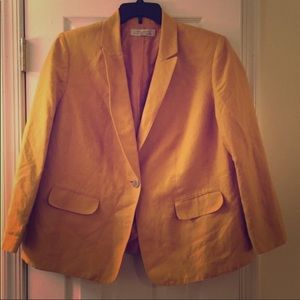 Linen Mustard Yellow Blazer